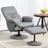 Reclining Armchair with Footrest - Light Grey, PU Leather