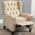 Reclining Armchair with Metal Studding - Cream