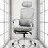 Reclining Office Chair with Footrest - Grey, Mesh