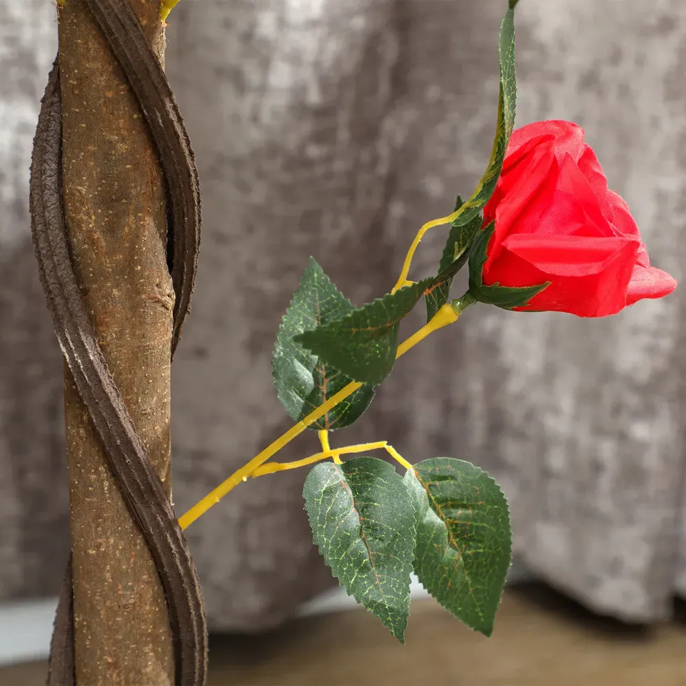 Red Rose Artificial Tree in Pot 90cm 2 Pack