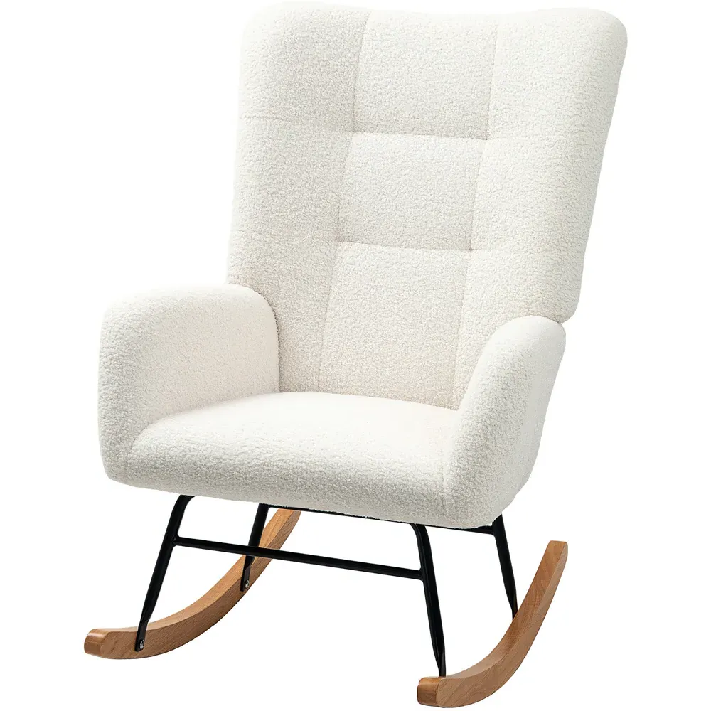 Rocking Chair with Backrest - Cream