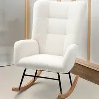Rocking Chair with Backrest - Cream