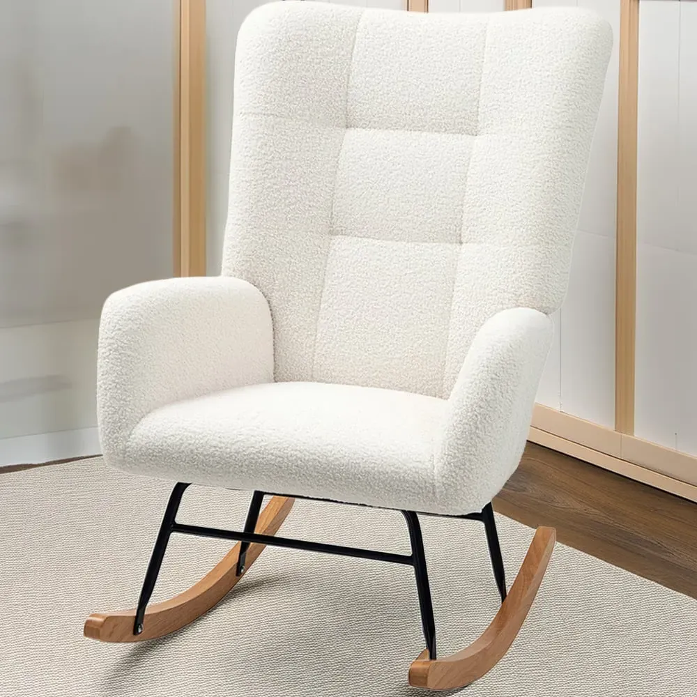 Rocking Chair with Backrest - Cream