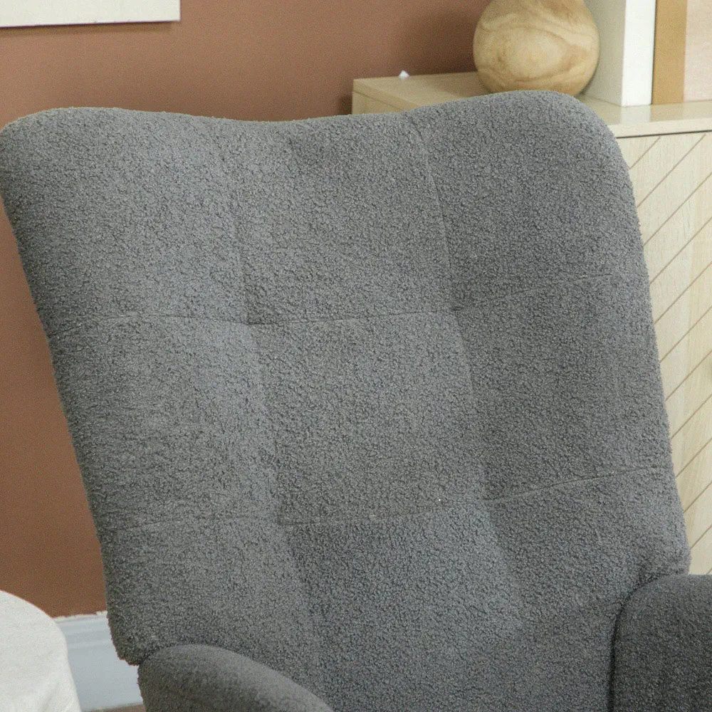 Rocking Chair with Backrest - Grey