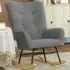 Rocking Chair with Backrest - Grey
