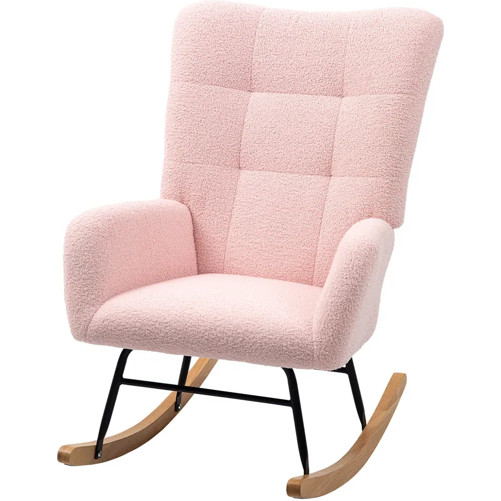 Rocking Chair with Backrest - Pink