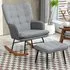Rocking Chair with Footstool - Grey