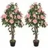 Rose Artificial Plant in Pot 2 Pack - Pink