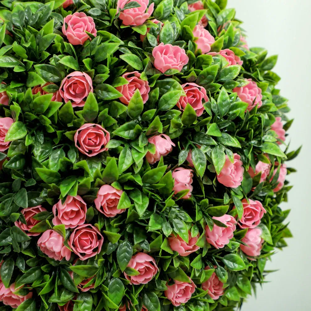 Rose Artificial Plants in Pot 60cm 2 Pack - Pink