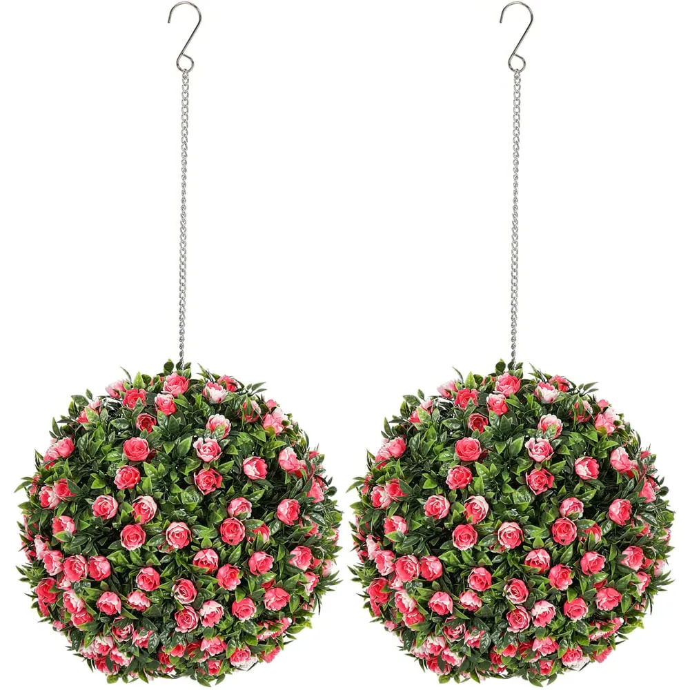 Rose Hanging Topiary Ball 2 Pack - Pink