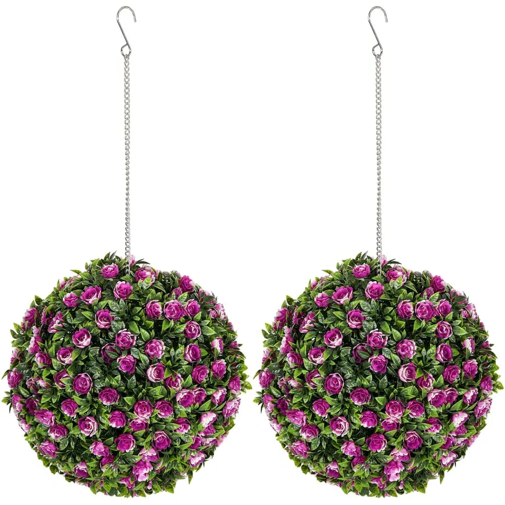 Rose Hanging Topiary Ball 2 Pack - Purple image