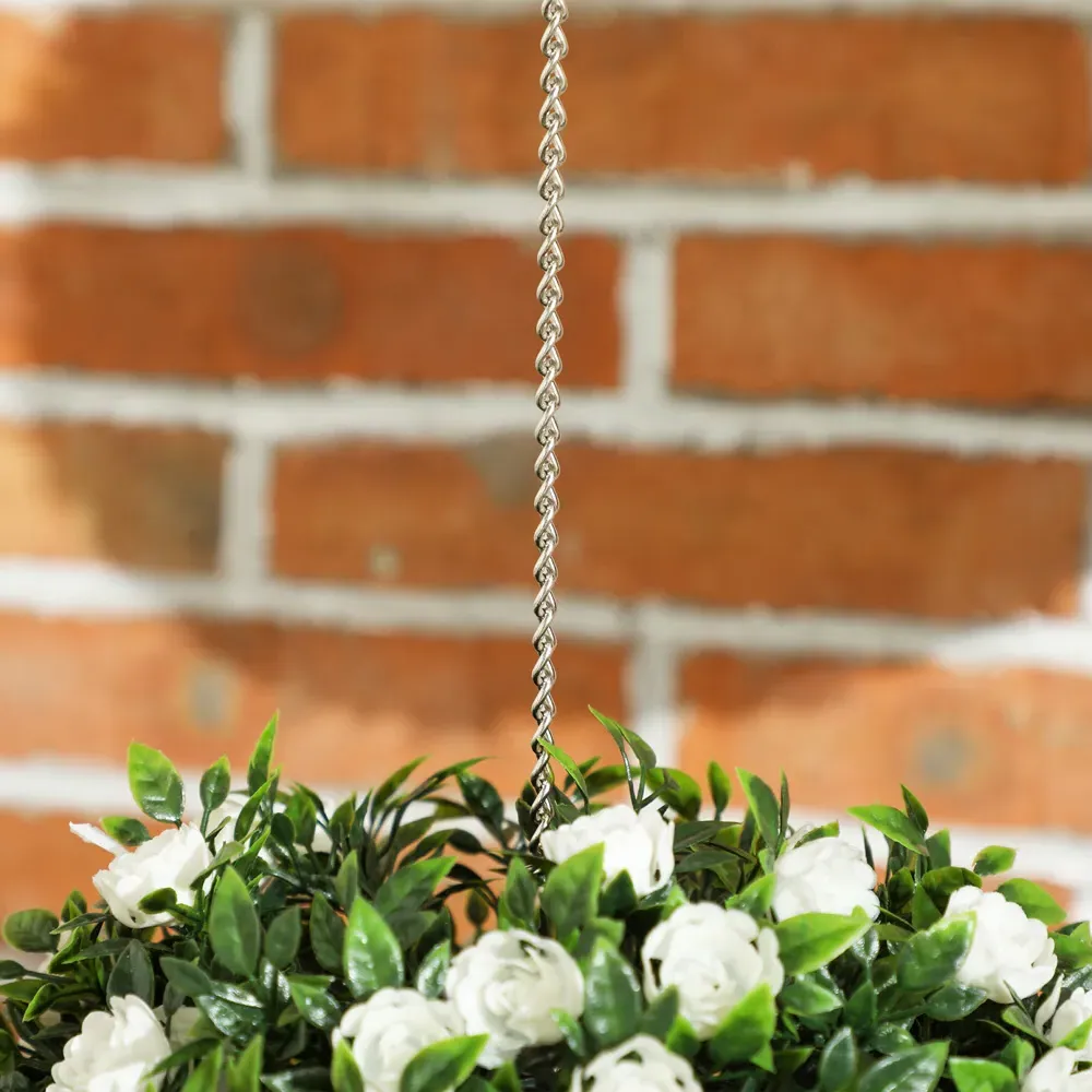 Rose Hanging Topiary Ball 2 Pack - White