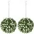 Rose Hanging Topiary Ball 2 Pack - White