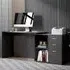 Rotating Office Desk with Drawers - Black
