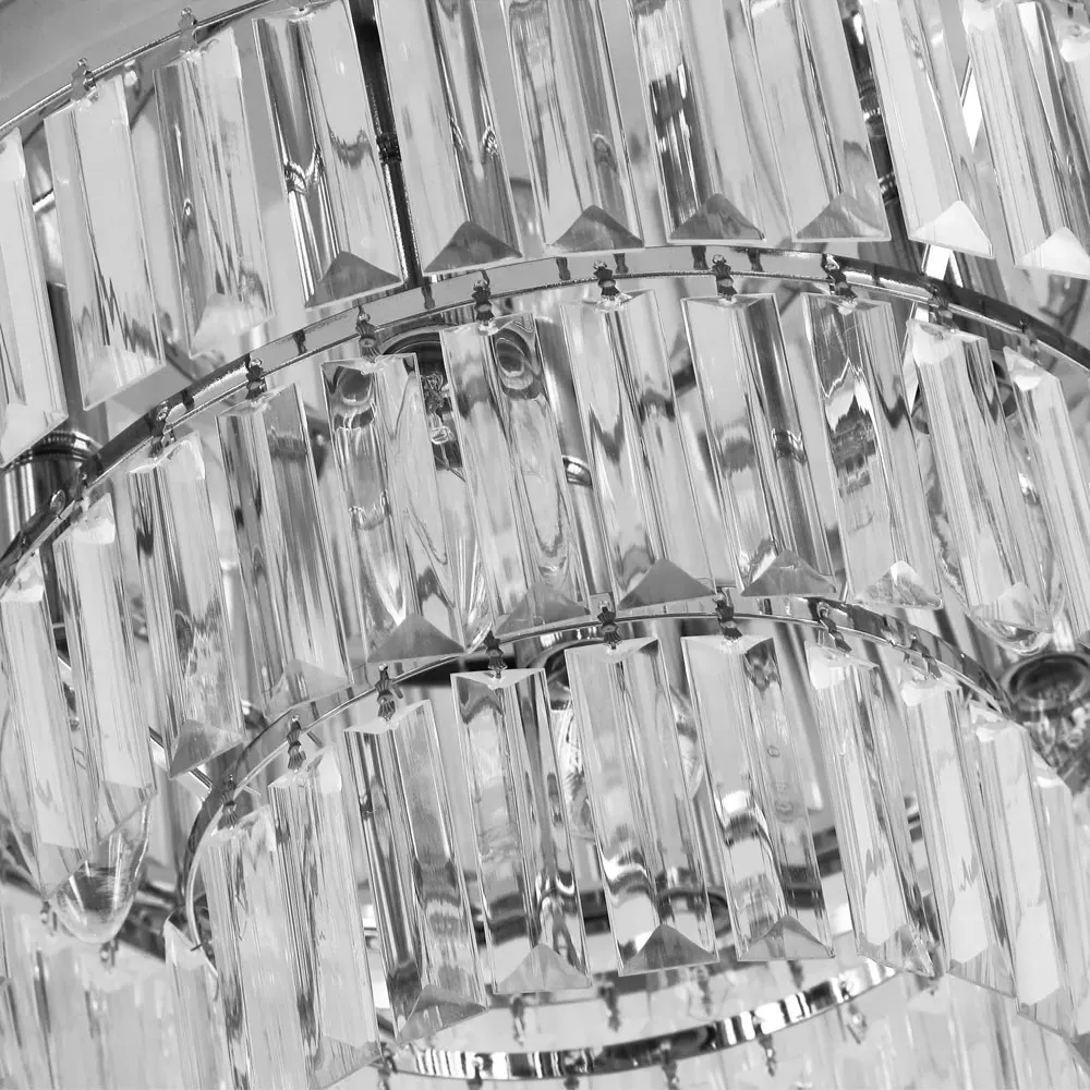 Round Crystal Ceiling Light - Silver