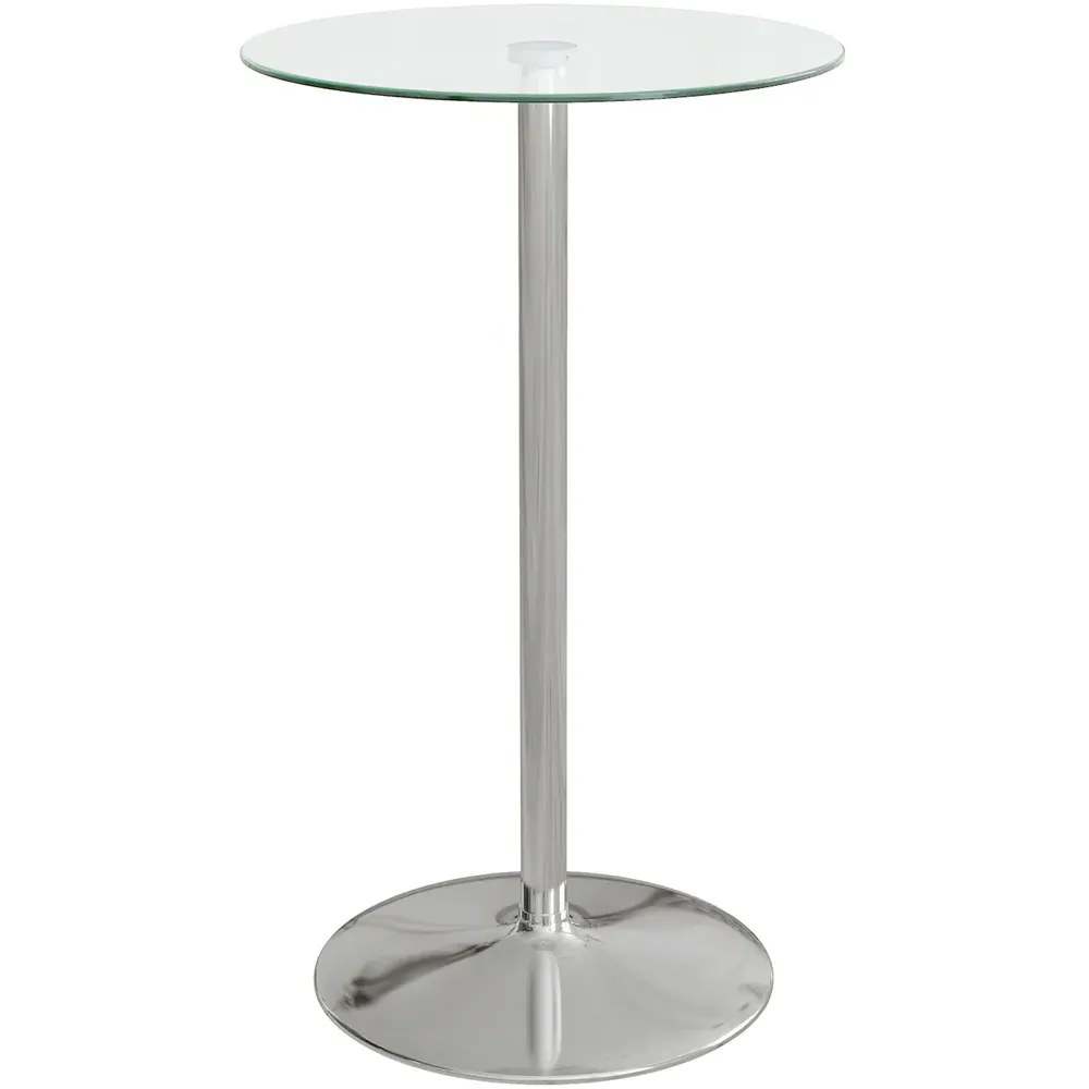 Round High Top Bar Dining Table - Clear