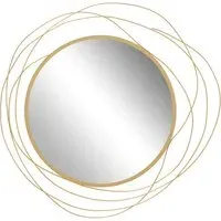 Round Wall Mirror - Gold, Metal