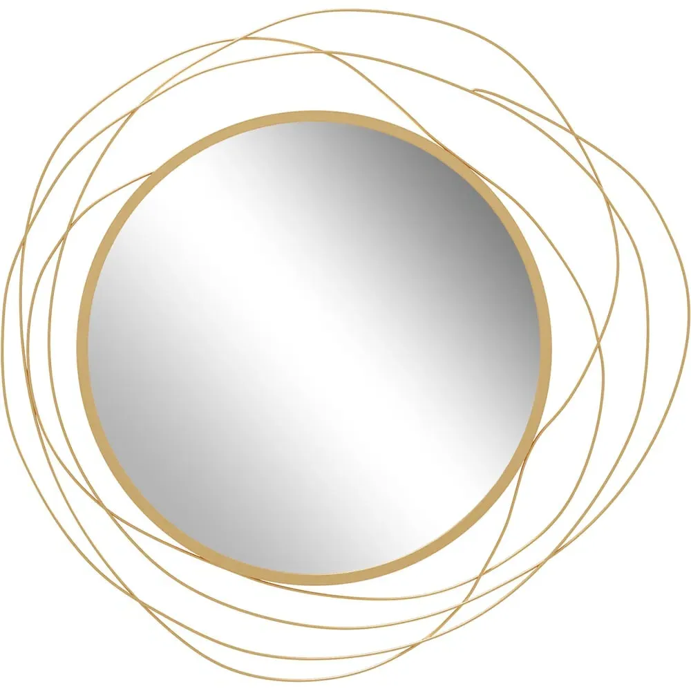 Round Wall Mirror - Gold, Metal image