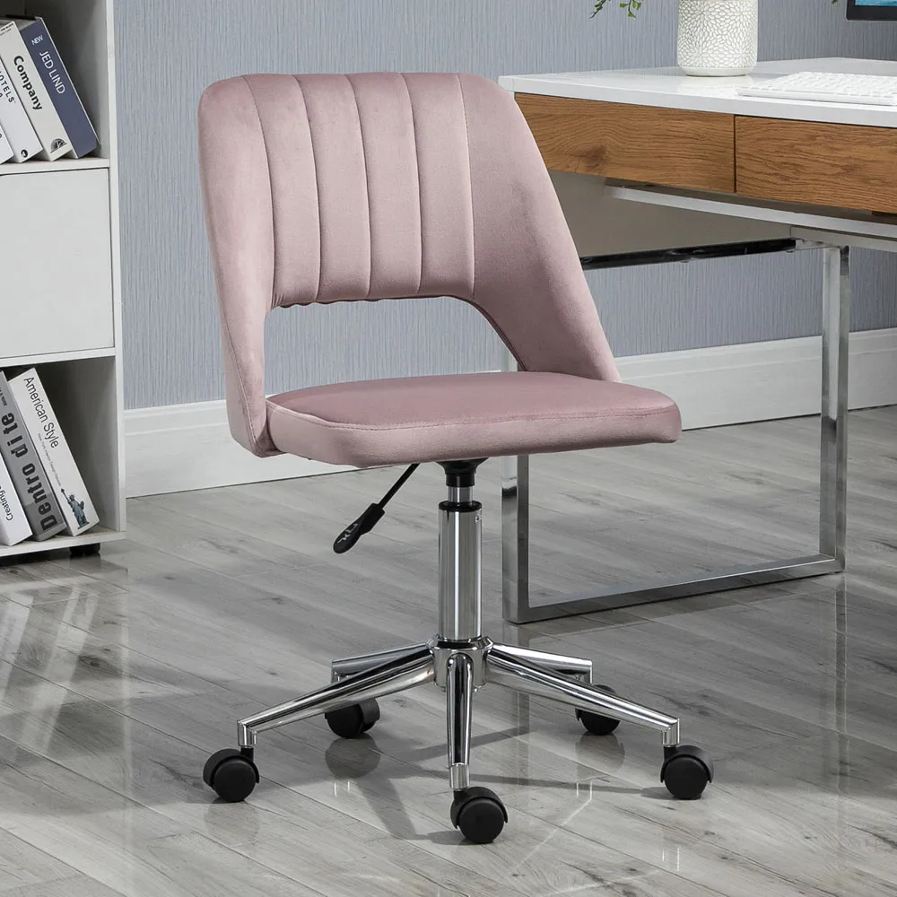 Scallop Mid-Back Swivel Office Chair - Pink