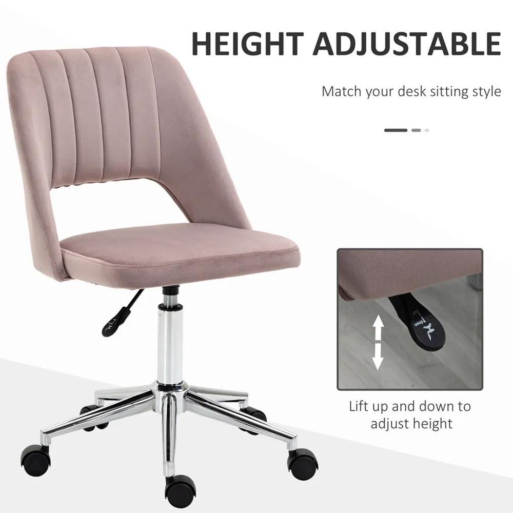 Scallop Mid-Back Swivel Office Chair - Pink