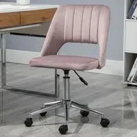 Scallop Mid-Back Swivel Office Chair - Pink
