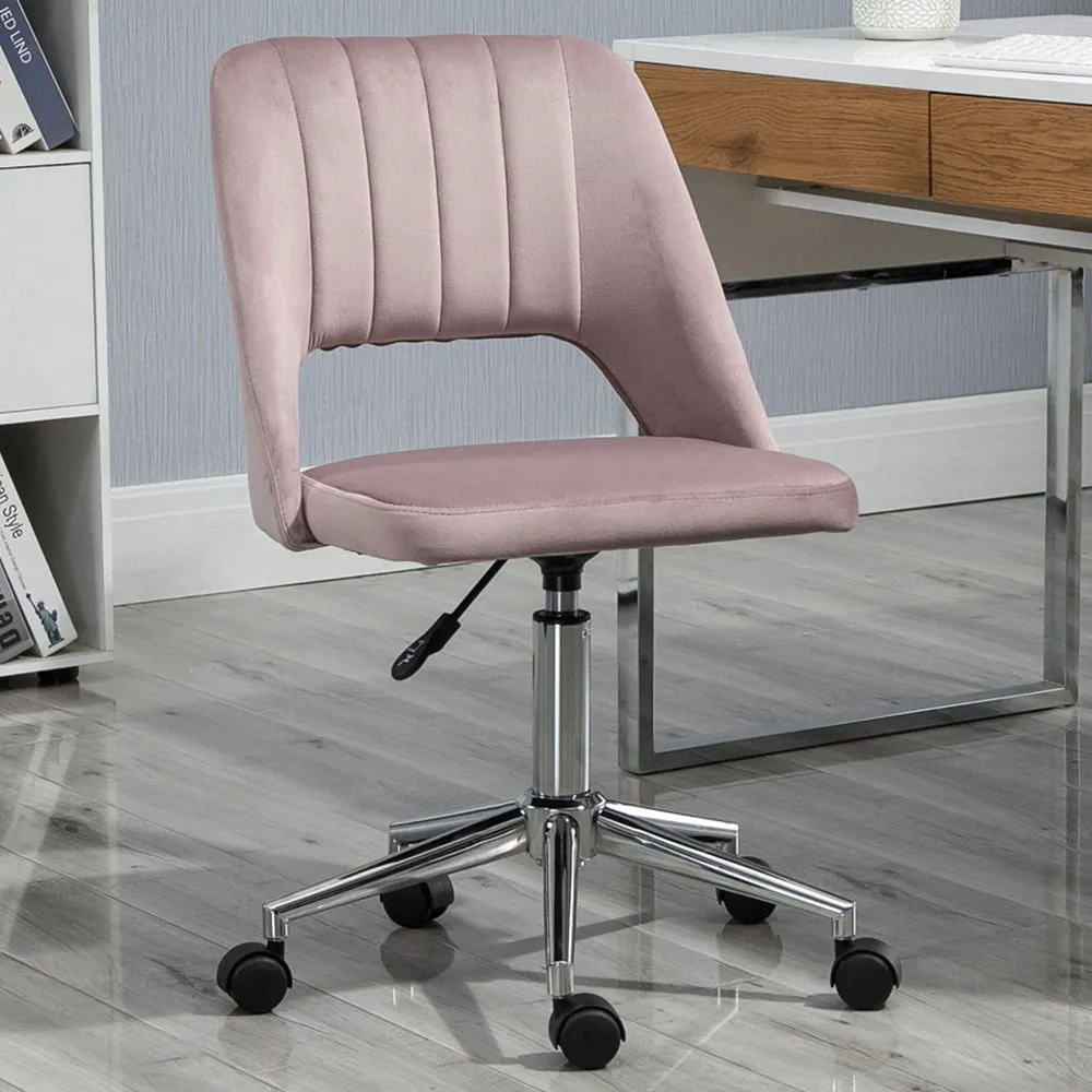 Scallop Mid-Back Swivel Office Chair - Pink
