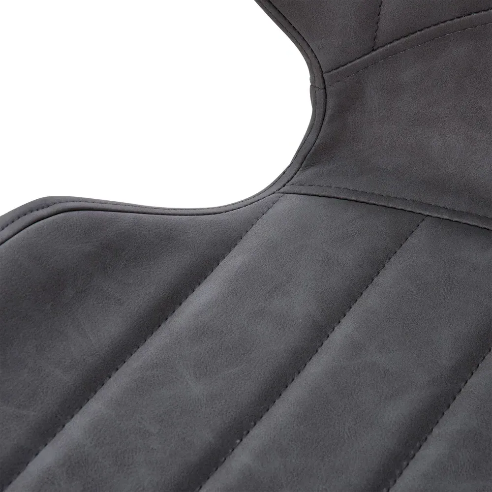 Set of 2 Armless Dining Chairs - Grey, Faux Leather