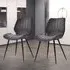 Set of 2 Armless Dining Chairs - Grey, Faux Leather