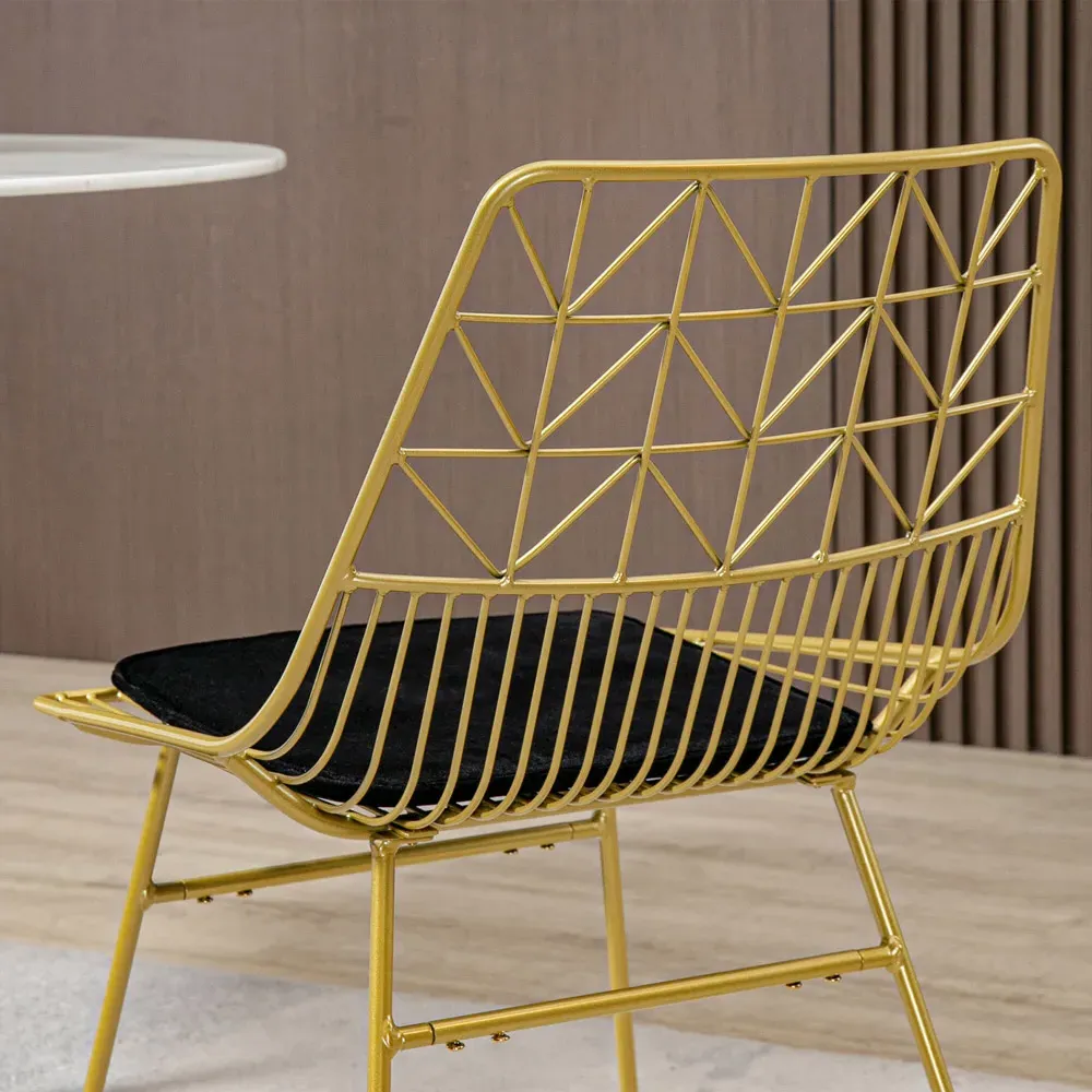 Set of 2 Dining Chairs - Black, Steel