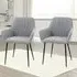 Set of 2 Dining Chairs - Light Grey, Linen
