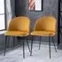 Set of 2 Dining Chairs - Yellow, Velvet