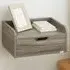 Set of 2 Floating Nightstands with Drawers - Grey