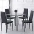 Set of 4 Dining Chairs - Grey, Linen Touch Fabric