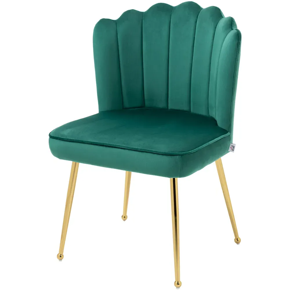 Shell Accent Chair - Green, Velvet