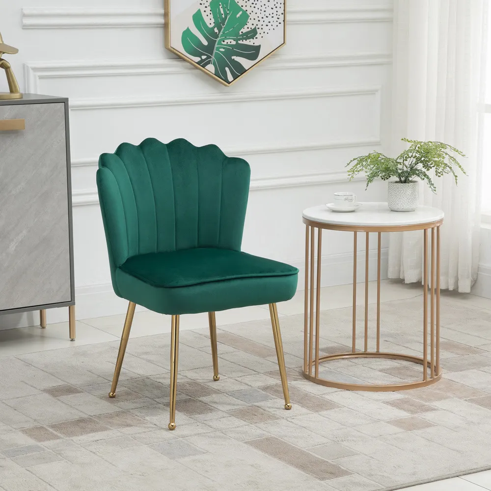 Shell Accent Chair - Green, Velvet