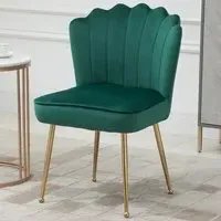 Shell Accent Chair - Green, Velvet