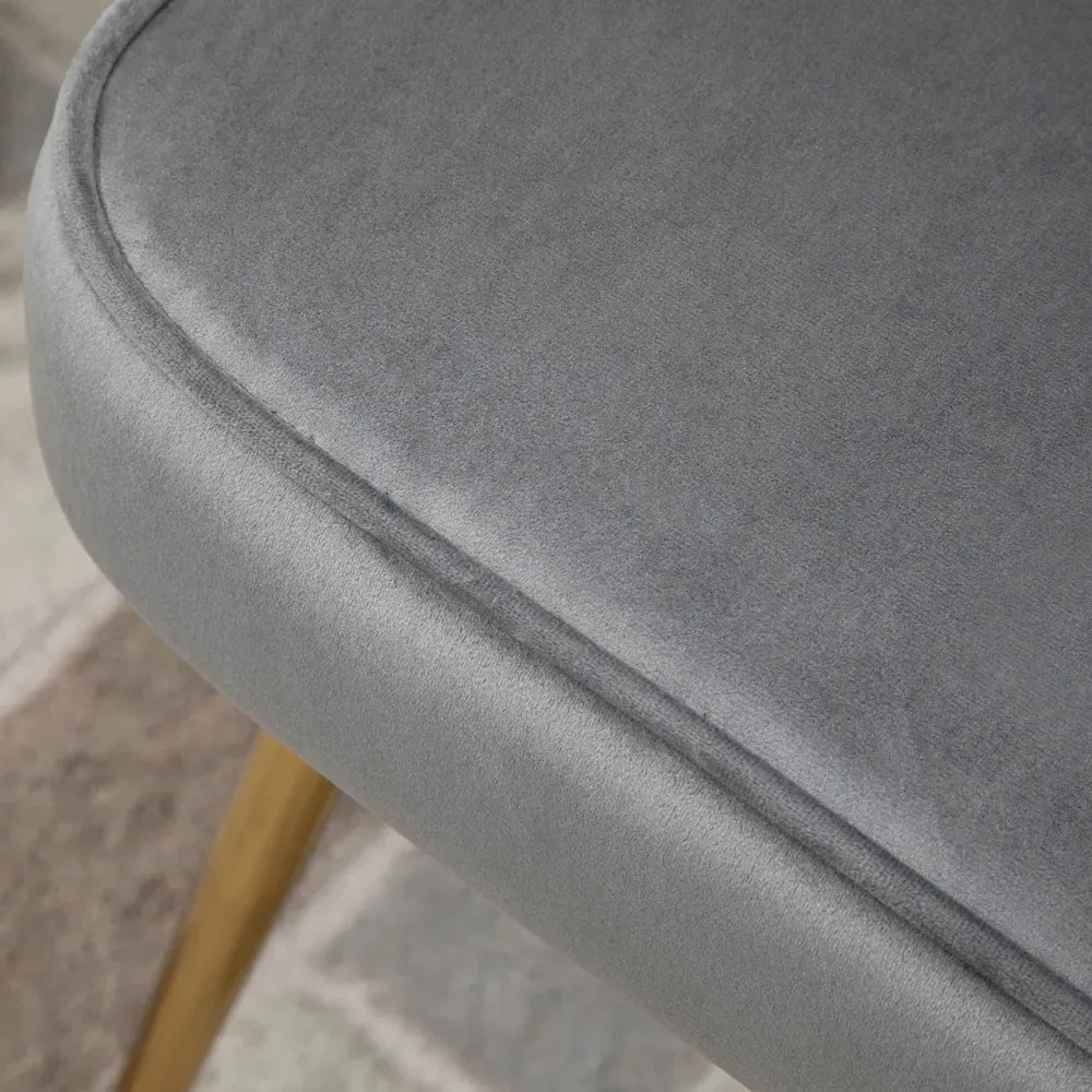 Shell Accent Chair - Grey, Velvet