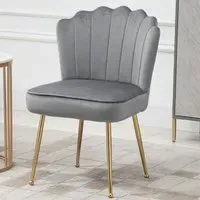 Shell Accent Chair - Grey, Velvet
