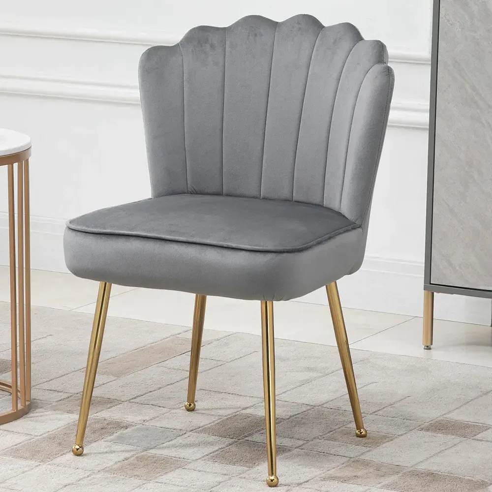 Shell Accent Chair - Grey, Velvet image