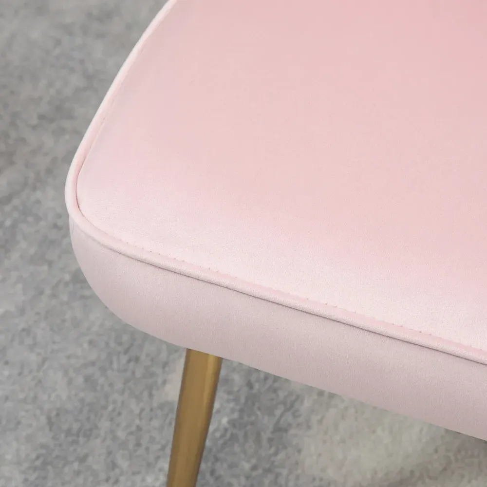 Shell-Shaped Vanity Accent Chair - Pink, Velvet