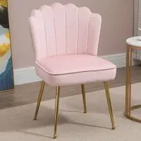 Shell-Shaped Vanity Accent Chair - Pink, Velvet