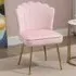 Shell-Shaped Vanity Accent Chair - Pink, Velvet
