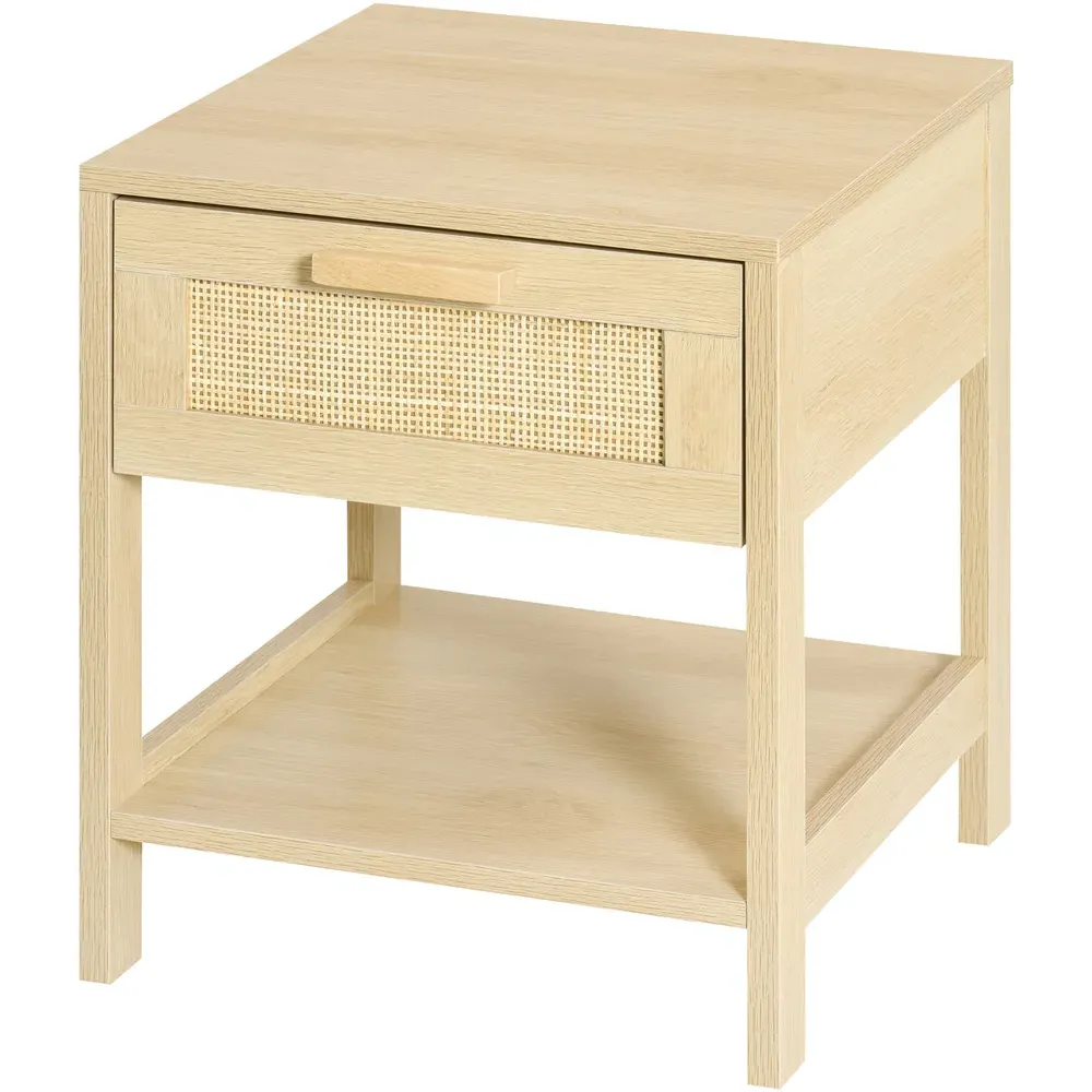 Side Table with Drawer - Natural, Rattan