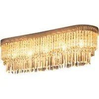 Silver Chandelier with Crystal Pendants - Silver, Stainless Steel