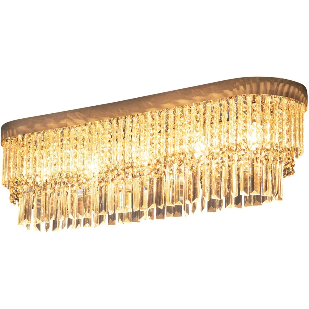 Silver Chandelier with Crystal Pendants - Silver, Stainless Steel image