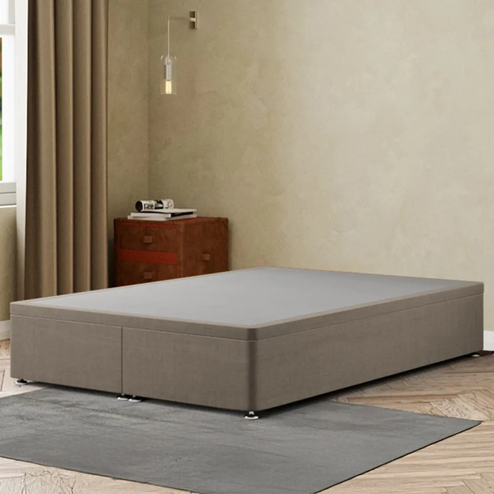 Simple Double Ottoman Divan Base with Storage - Cream, Linen