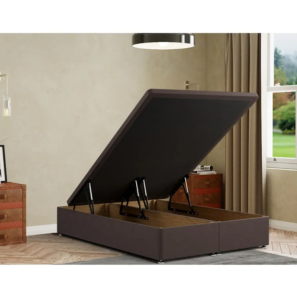 Simple King Size Ottoman Divan Base with Storage - Grey