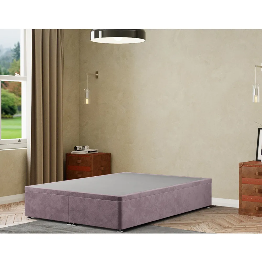 Simple King Size Ottoman Divan Base with Storage - Pink, Plush