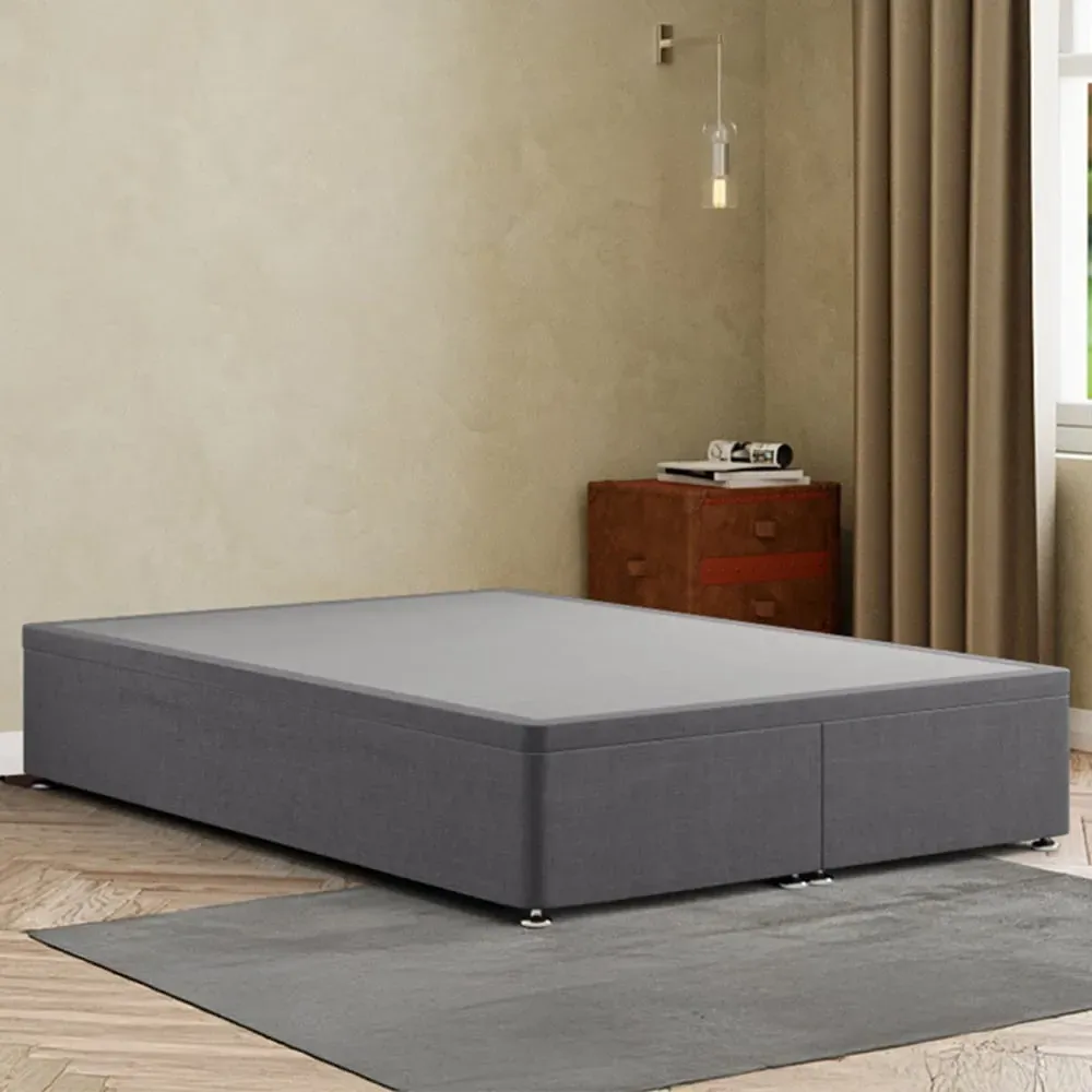 Simple Single Ottoman Divan Base with Storage - Grey, Linen