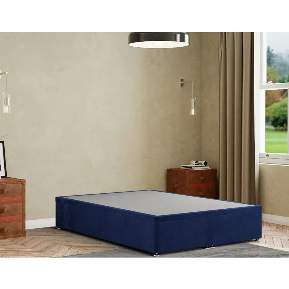 Simple Small Double Ottoman Divan Base with Storage - Blue